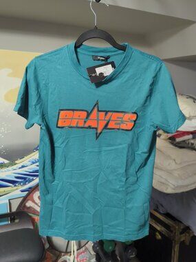 Diesel Graphic T Shirt Tee Size M Big Logo Braves Green Tee